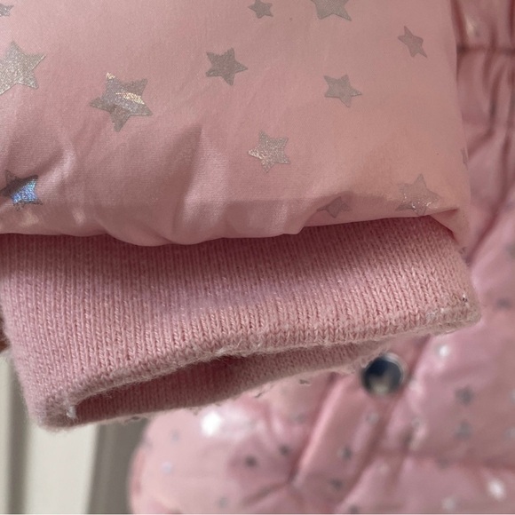 Pink Star Patterned Puffer Jacket - Picture 3 of 6